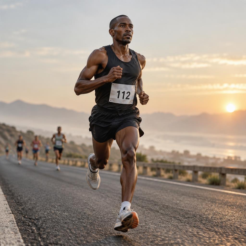 Runner on the road during a marathon